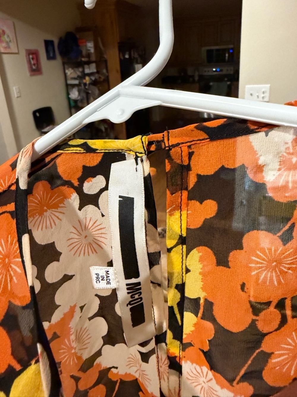 Alexander McQueen Floral Midi Dress in Yellow, Orange & Black - Picture 7 of 9